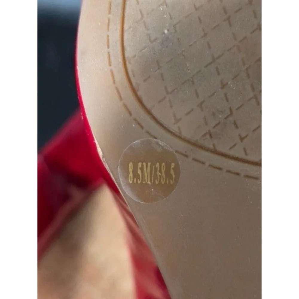 Jessica Simpson Red Patent Cork Wedge Pumps